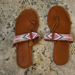 Beaded Brown Sandals